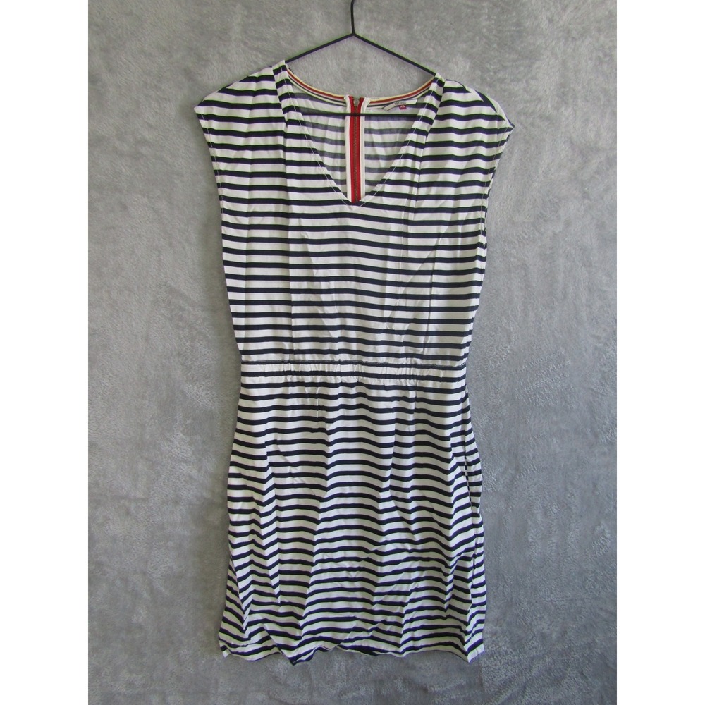 Tommy Hilfiger Denim Striped Cap Sleeve V Neck‎ Drawstring Waist Dress XS